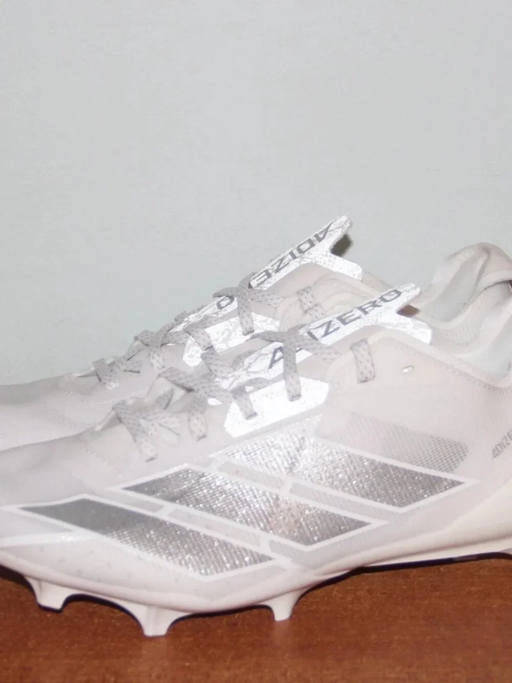 Adidas Adizero Electric Football Cleats White Silver Chrome Men Size 10.5 IE6286